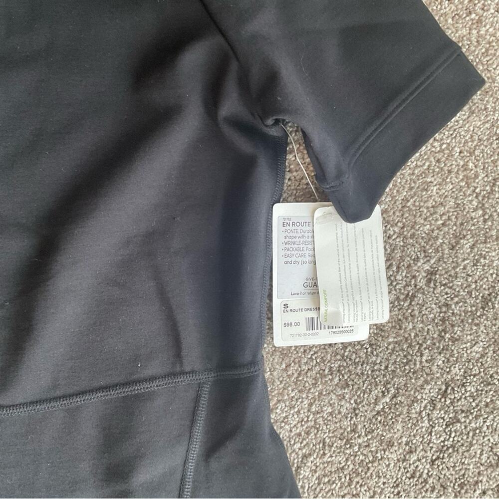 Athleta NWT En Route Dress Fit & Flare Black Dress Size Small Little Black Dress - Picture 2 of 10